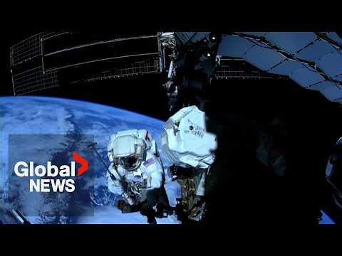 NASA astronauts complete hours-long spacewalk to repair Canadarm2 on ISS | FULL
