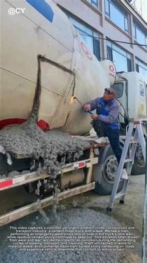 Amazing Cement Truck Repair Hack! 🛠️ On-Site Welding Fix