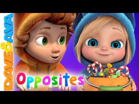 🎃 New Opposites for Kids - Halloween | Baby Songs | Dave and Ava Nursery Rhymes 🎃