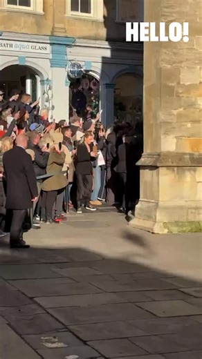 A special entrance at Bath Cathedral as the bride, HOlly Ramsay, arrived with her proud father, Gordon, her dress concealed until the moment she entered. 👰🏻‍♀️ | HELLO!