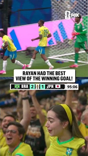 Rayan made sure to get a good view of Brazil's game-winning goal