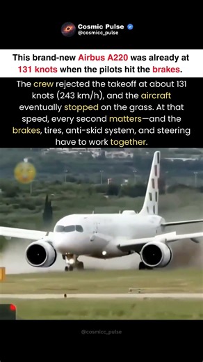131 Knots… Then This Brand-New A220 Had to Abort Takeoff 😳✈️ #shorts #trending #viralvideo #airplane