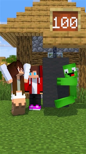JJ vs Buff Herobrine Strongest Bedrock Punch 🤫🤣 #shorts