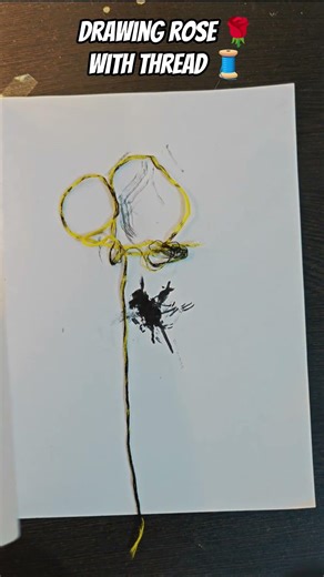 drawing rose with thread #drawing #art #artist #ytshorts #viralart #rose