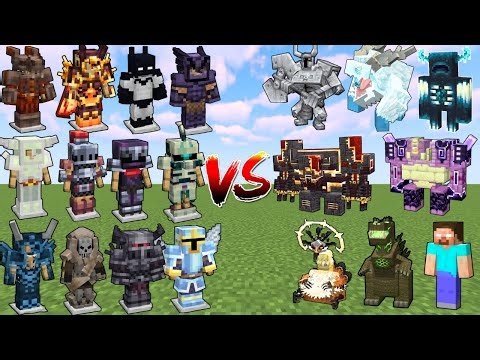 ALL The Most Powerful Minecraft Armor Sets vs ALL The Most Powerful Boss Mobs