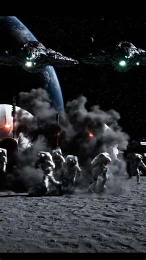 NASA Astronauts on the Moon Suddenly Attacked by Aliens 😱 | Realistic Space Survival #space #nasa