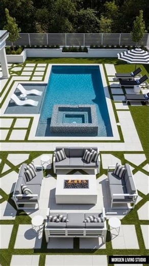 This Backyard Pool Makeover is Pure Perfection ✨ #backyardrenovation #pooldesign