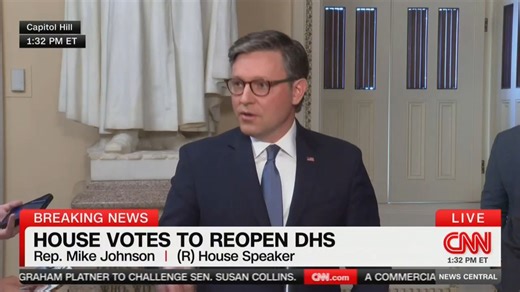 Just in: House votes to end partial government shutdown without funding ICE