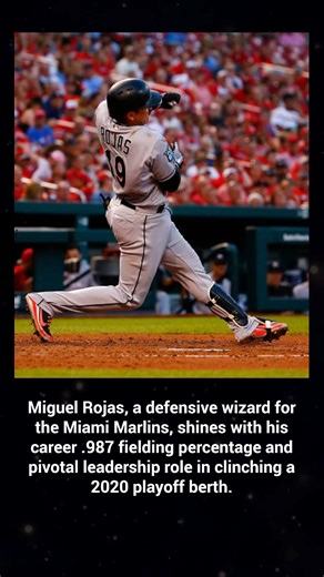 Miguel Rojas, a defensive wizard for the Miami Marlins, shines with his career .987 fielding percentage and pivotal leadership role in clinching a 2020 playoff berth. | Miami Baseball Fan HQ