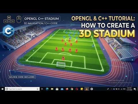 How to Create a 3D Football Stadium in OpenGL & C++ | Complete Computer Graphics Project