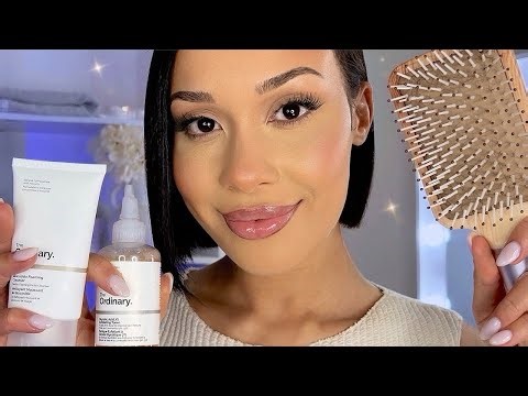 ASMR Winter Spa Esthetician Roleplay ❄️ Skincare, Body Massage & Hair Brushing W/ Layered Sounds