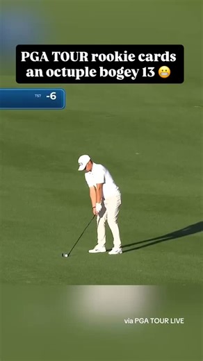This was absolutely brutal 🙃 William Mouw approached the par-5 16th hole inside the projected cut line. He ended the hole with an octuple bogey 13. (via PGATOURLIVE 2025) | Golf on CBS