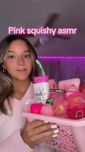 Pink squishy collection asmr #asmr #fyp #satisfying #squishies #papersquishies