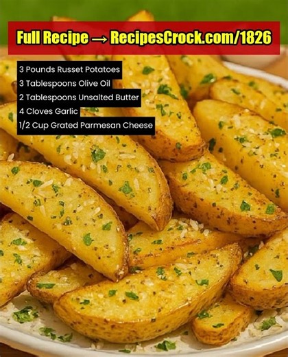 Baked Garlic Parmesan Potato Wedges | Crispy Easy Oven Recipe