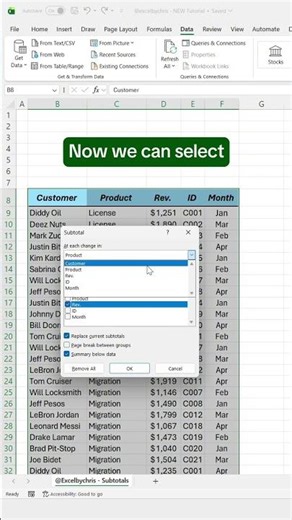 In this tutorial you'll learn how to create subtotals in Excel! #excel #datamanagement #spreadsheet