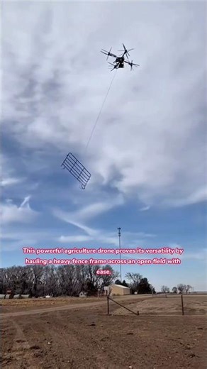 Agriculture Drone Hauling Heavy Fence Frames Over Long Distance #tools #gadgets #innovation #farming