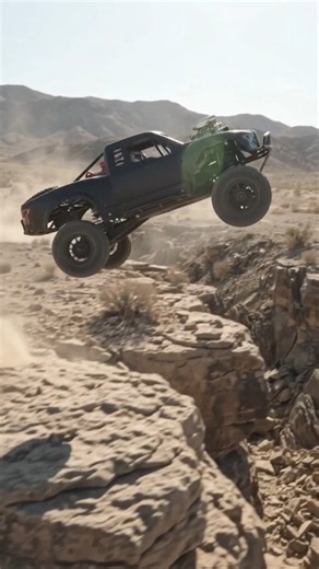 Insane Off-Road Trophy Truck Cliff Jump 🚨🔥 #Shorts #TrophyTruck