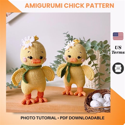 Daisy the Chick Amigurumi Pattern - Crochet Baby Chick Toy - Spring Easter Plush PDF Tutorial - Etsy