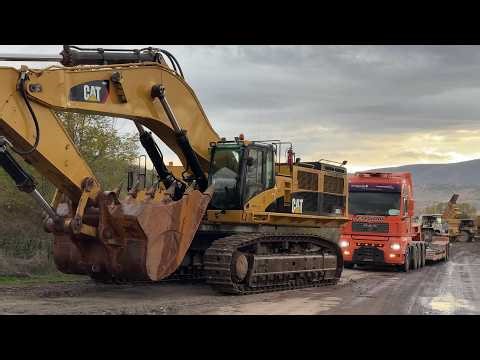 Heavy Haul 4K | Transporting 3 Giant Excavators: Cat 385C & 2 Liebherr 974 - Sotiriadis/Labrianidis