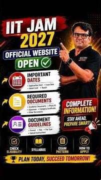 IIT JAM 2027 Latest Update Official Website Open Imp.Dates, Documents & Guidelines #shorts #iitjam