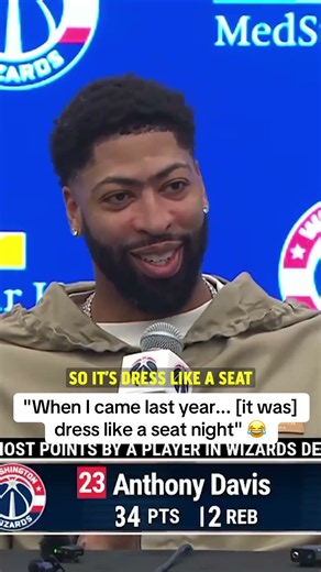 AD was glad to see a good turnout in his Wizards debut compared to what he saw last season 😅