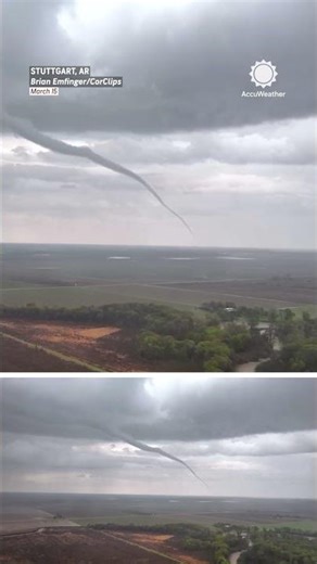 Rare Aerial View of Arkansas Tornado Formation
