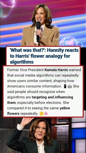 Kamala Harris Warns About AI Algorithms 🤖!#shorts!#USAnews!