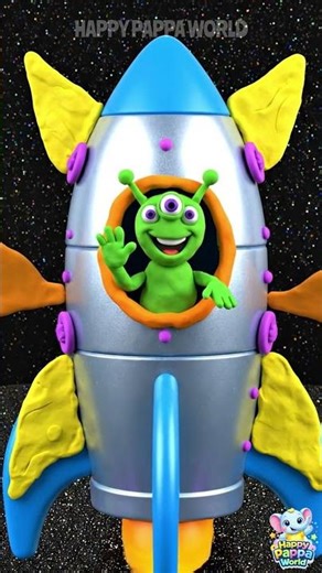 Epic Clay Rocket Launch! 🚀 Alien's Popcorn Planet Adventure Kids Claymation Shorts #shorts