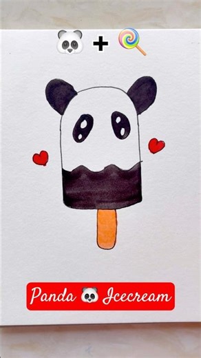 🐼+🍭| Easy Drawing For Kids #kids #easydrawing #ytshorts #drawingideas #kidsvideos #shorts