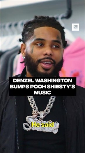 Denzel Washington bumps Pooh Shiesty's music #SneakerShopping
