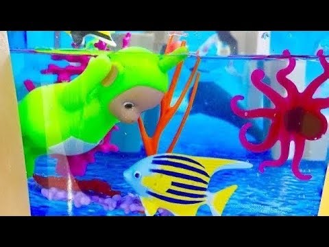 NEW Playmobil FISH AQUARIUM Pool COLOR CHANGING Octopus TELETUBBIES TOYS!