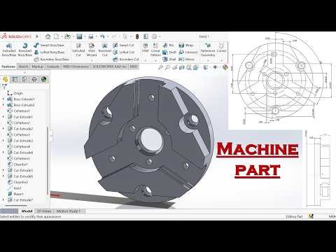 Machine Part Modelling in SolidWorks | Watch How! - Full tutorial.
