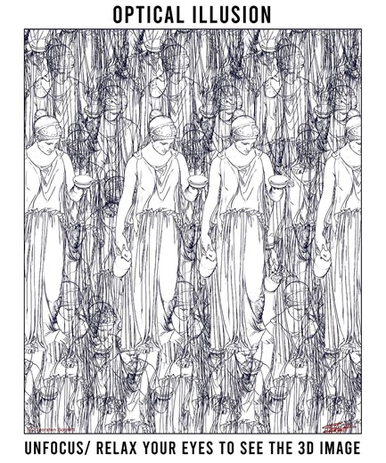 It's a Stereogram ! Can you see her in 3D ? #OpticalIllusion #art #stereogram #magic #illusion | Thorsten Schmitt Design