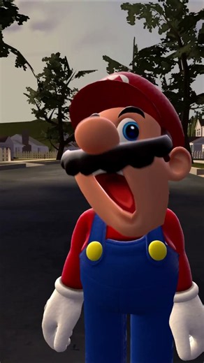 Mario blocks the street