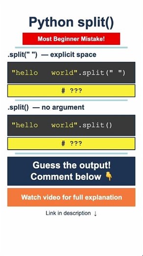 Python split() — Most Beginner Mistake! #python #shorts #pythonprogramming #coding #programming