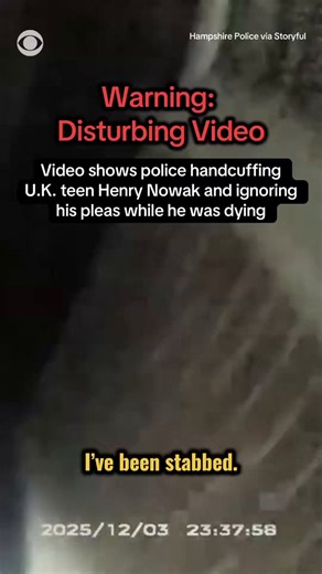 New police body-cam video shows U.K. teen Henry Nowak's arrest after he'd been fatally stabbed in an argument. He pleaded with officers that he couldn't breathe while he was being handcuffed, saying he'd been stabbed, to which one officer replied, "I don't think you have, mate." British Prime Minister Keir Starmer said there were serious questions for the police to answer following the release of the footage, which sparked protests in southern England. Nowak, a university student, was stabbed fi