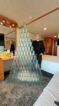 Third times the charm 🤪🥤 #craft Building a cup tower on my cruise