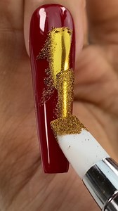 Glamour Nail with Classic Red & Gold Puur Cheetah Print #nails #nailart #satisfying #beautyhacks #cheetah | Ilysmnail