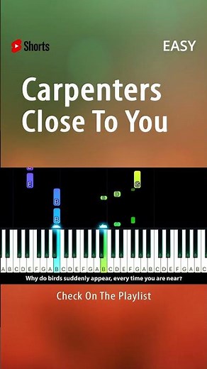 Carpenters - Close To You - EASY Piano TUTORIAL by Piano Fun Play #youtubeshorts #shorts