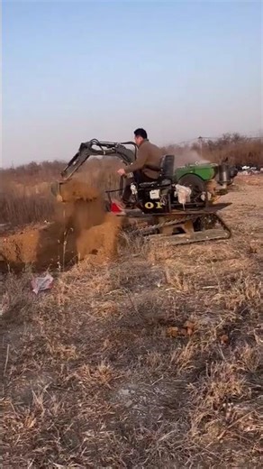 Mini Excavator Digging Soil | Small Machine Big Power | Farming Innovation 2025 🚜