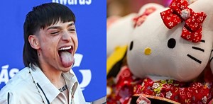 Where can you get Hello Kitty x Peso Pluma merch?