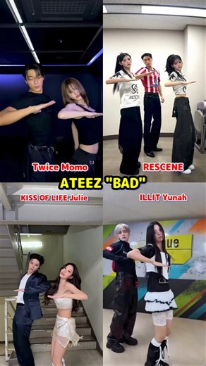 Twice ATEEZ "BAD" / Twice Momo x RESCENE Liv & Minami x ILLIT Yunah x Kiss of Life Julie Dance