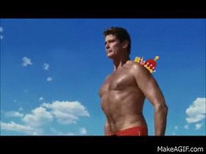 Open david hasselhoff chest on Make a GIF