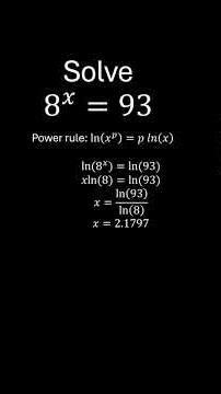 Solve 8 to the x equals 93 including Desmos steps