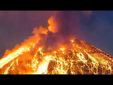 Apr 3, 2026: Fuego Volcano Produces Large Eruption at Night