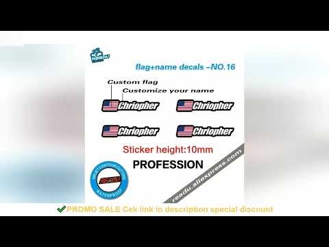 Flag and name sticker mountain bike frame logo personal name decals custom rider ID sticker NO.16