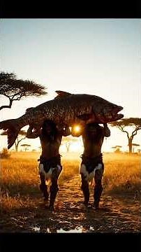 Primitive Survival: Catch & Cook (1 Million Years Ago). #shorts #aivideo #prehistoricsurvival