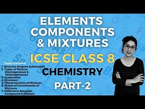 Elements, Compounds and Mixtures | ICSE CLASS 8 Chemistry | Part - 2