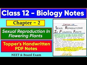 Chapter 2 Sexual Reproduction In Flowering Plants // Class 12 Biology Handwritten PDF Notes // NEET