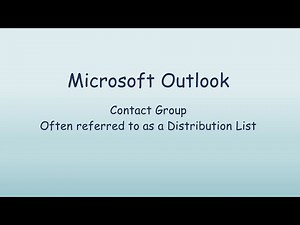 Contact Group Distribution List